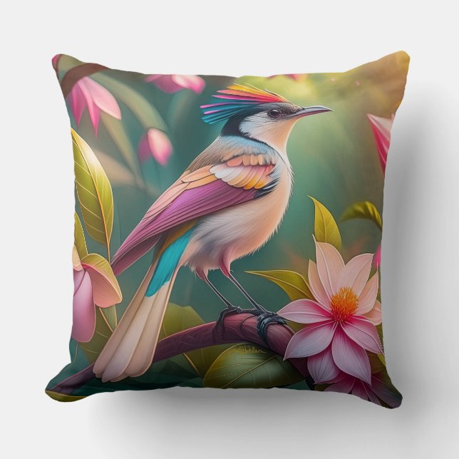 Coussin Arc en arc-en-ciel Jay Imaginaire Bird (Recto)