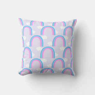 Coussin Arc-en-ciel avec nuage lilas clair