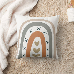 Coussin Arc-en-ciel beige gris moderne blanc muet