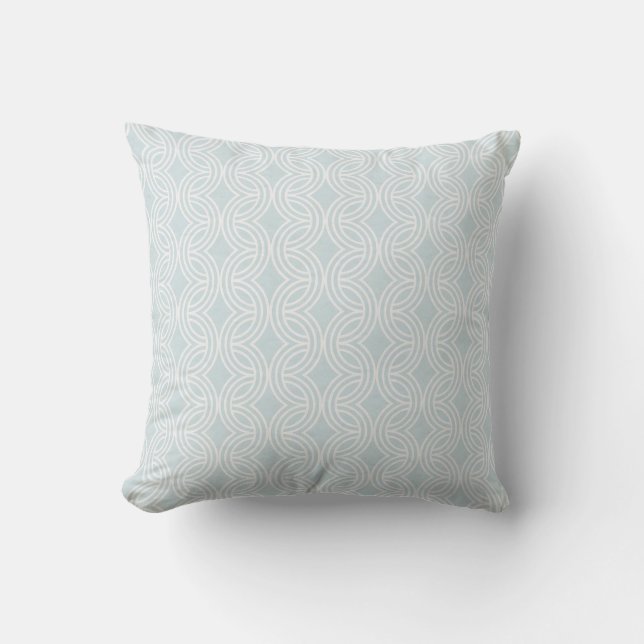 Coussin Arc-en-ciel bleu neutre géométrique (Recto)