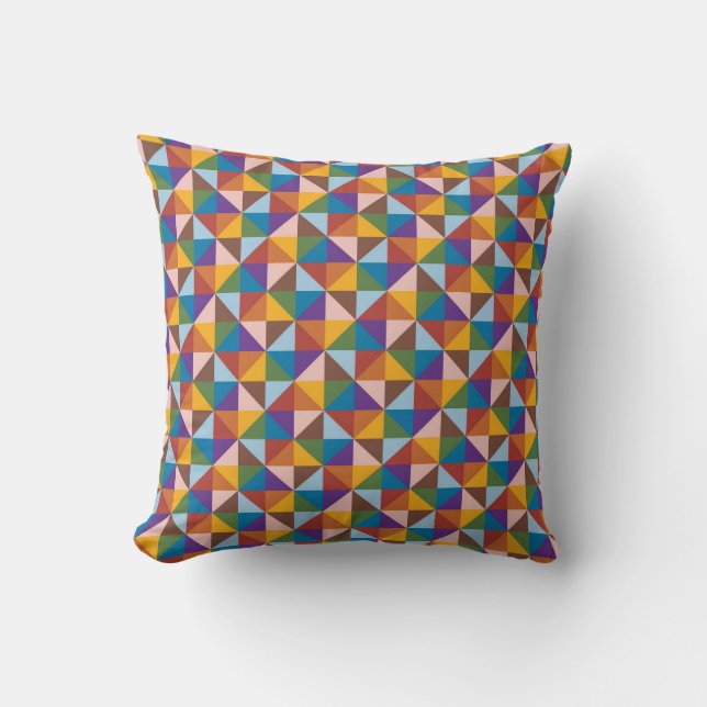 Coussin Arc-en-ciel, Brown, rose et bleu (Recto)