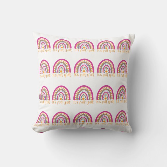 Coussin Arc-en-ciel Citrouille mignon (Recto)