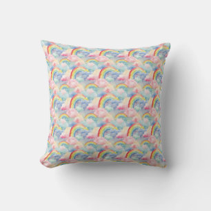Coussin Arc-en-ciel coloré, nuage et étoile