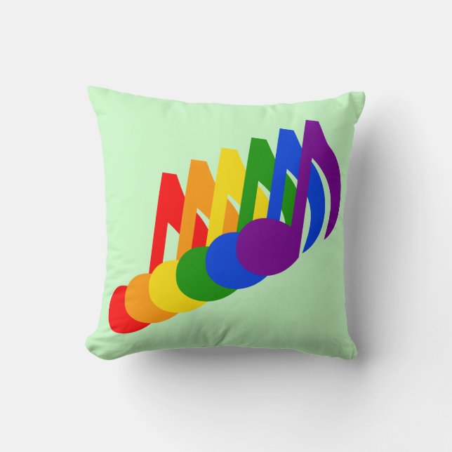Coussin Arc-en-ciel des notes musicales (Recto)