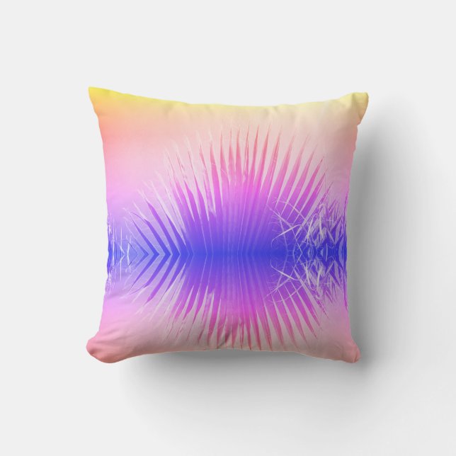 Coussin arc-en-ciel d'été de feuilles de palmier d (Recto)