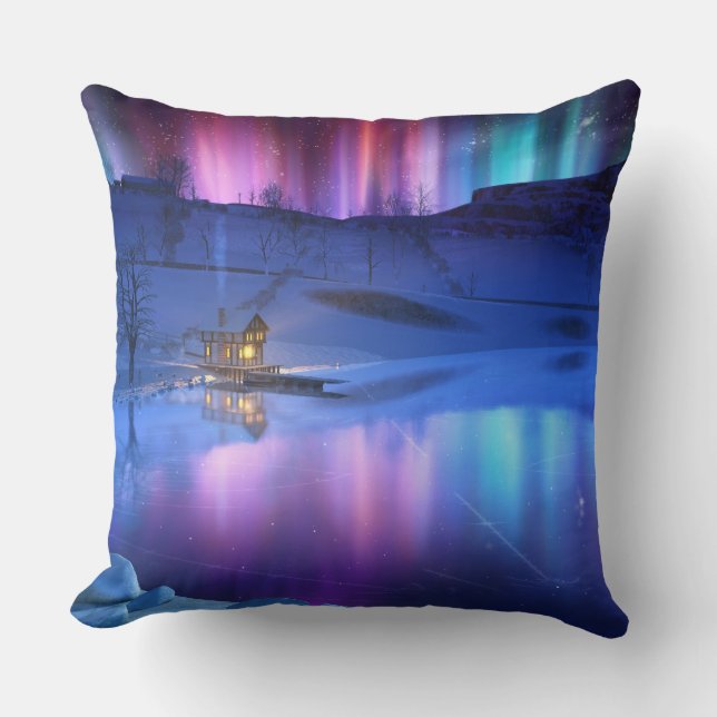 Coussin arc-en-ciel d'hiver (Recto)