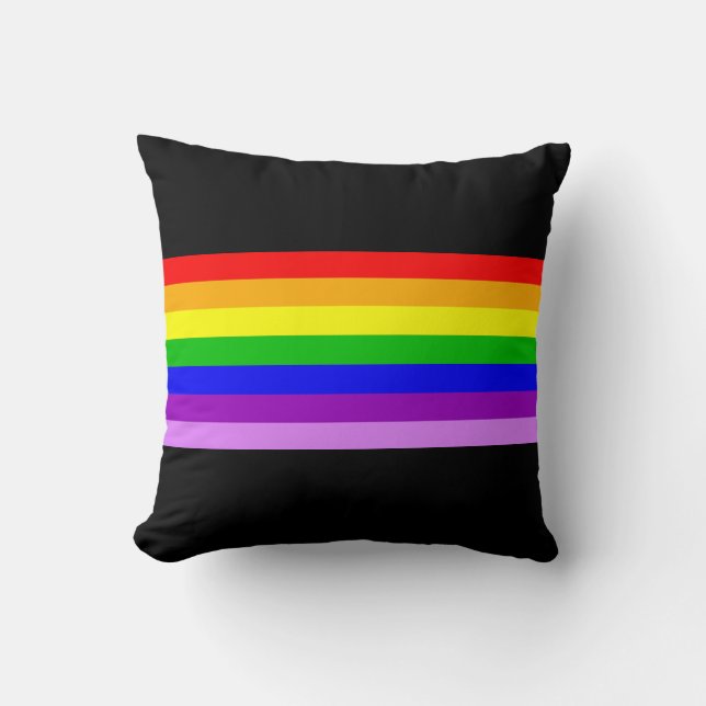Coussin Arc-en-ciel en noir (Recto)