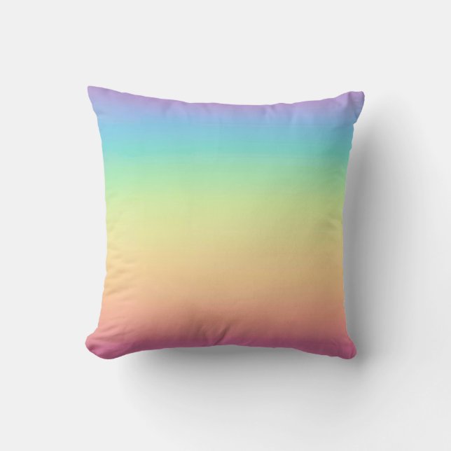 Coussin Arc-en-ciel en pastel Ombre (Recto)