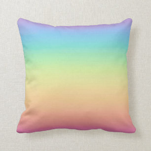 Coussin Arc-en-ciel en pastel Ombre