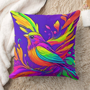 Coussin Arc-en-ciel en terre dessinée