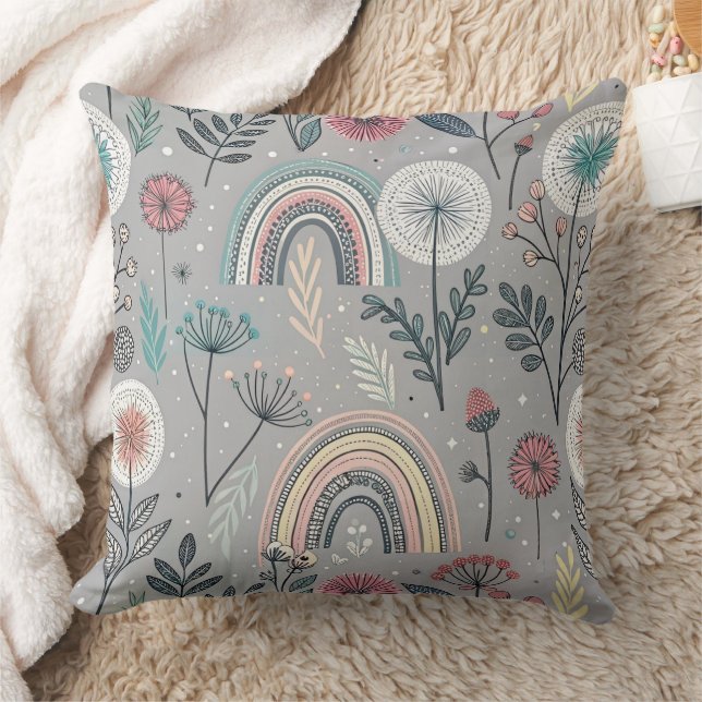 Coussin Arc-en-ciel et botanique (Couverture)