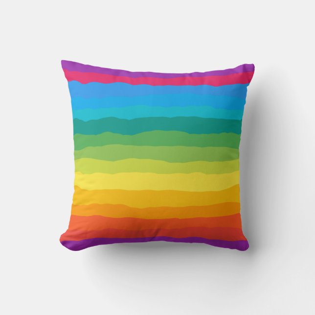 Coussin Arc-en-ciel multicolore rayures laides (Recto)