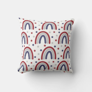 Coussin Arc-en-ciel patriotique bleu-rouge Bleu étoiles et