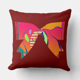 Coussin Arc-en-ciel Ruban Nœud Dk Rouge Décoratif Amusant