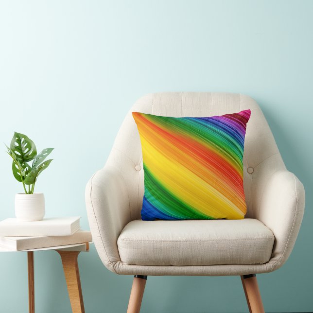 Coussin Arc-en-ciel vibrant de couleurs (Chaise)