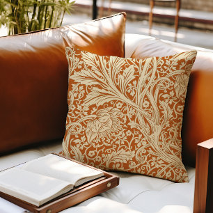 Coussin Arcadia Brûlé Orange Motif William Morris
