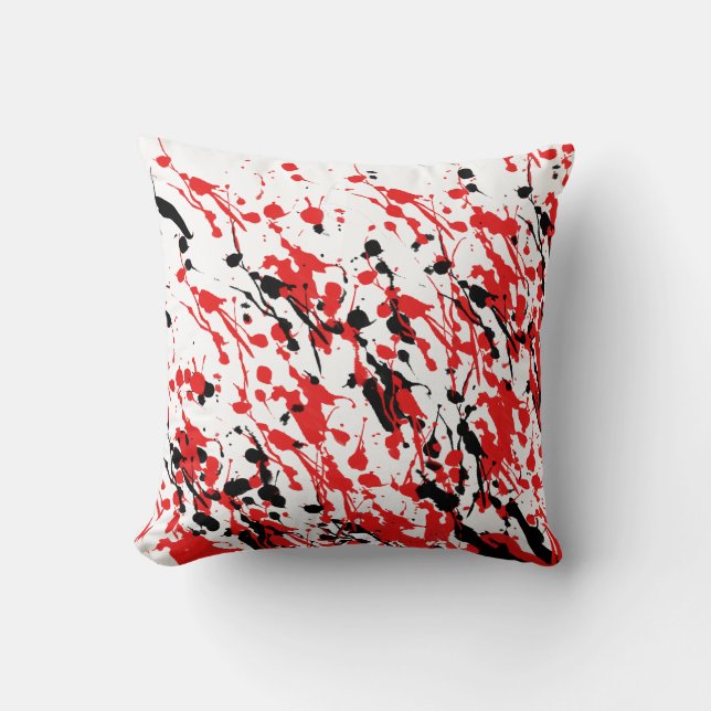 Coussin Arceau et goutte rouge et noir (Recto)