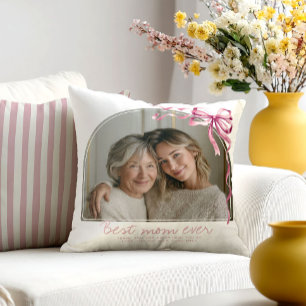 Coussin Arch rose personnalisé Meilleure Maman pour la fêt