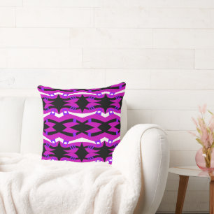 Coussin Arche Abstraite Noé Fuchsia violet blanc