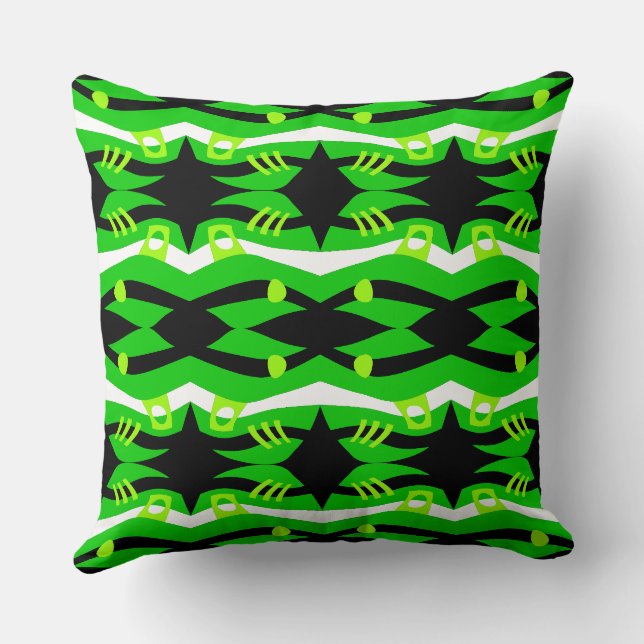 Coussin Arche Abstraite Noé vert blanc (Verso)