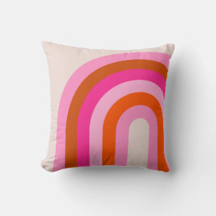Coussin Arche arc-en-ciel rose et orange
