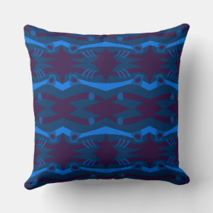Coussin Arche de Noé Abstraite Eggplant Bleu Turquoise