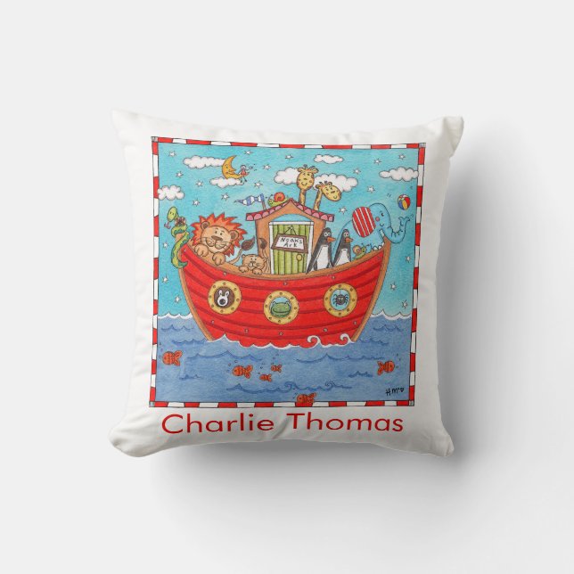 Coussin Arche de Noé personnalisée (Recto)