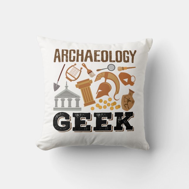 Coussin Archéologie Geek Archéologiste Étudiant Amoureux (Recto)