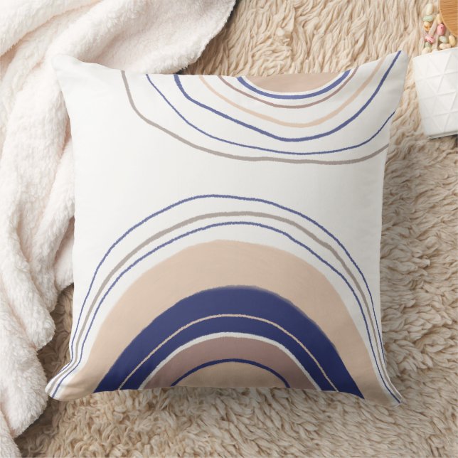 Coussin Arches Boho Abstraites - Bleu et Beige (Couverture)