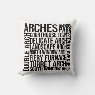 Coussin Arches Parc National Points de repère Typographie