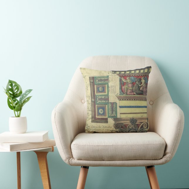 Coussin Architecture Ancienne, Colonne avec Moulure de Cor (Chaise)