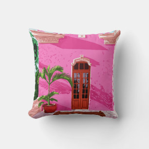 Coussin Architecture de bâtiment rose