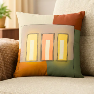 Coussin Architecture de fenêtre minimaliste moderne abstra