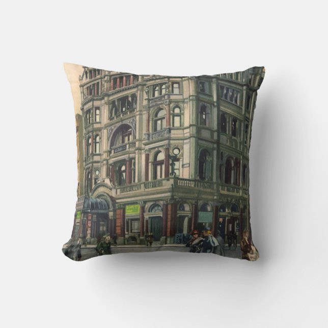 Coussin Architecture vintage Queens Hotel Leicester Carré (Recto)