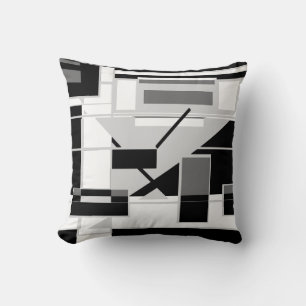 Coussin Ardoise blanche NoirFormes géométriques Abstraites