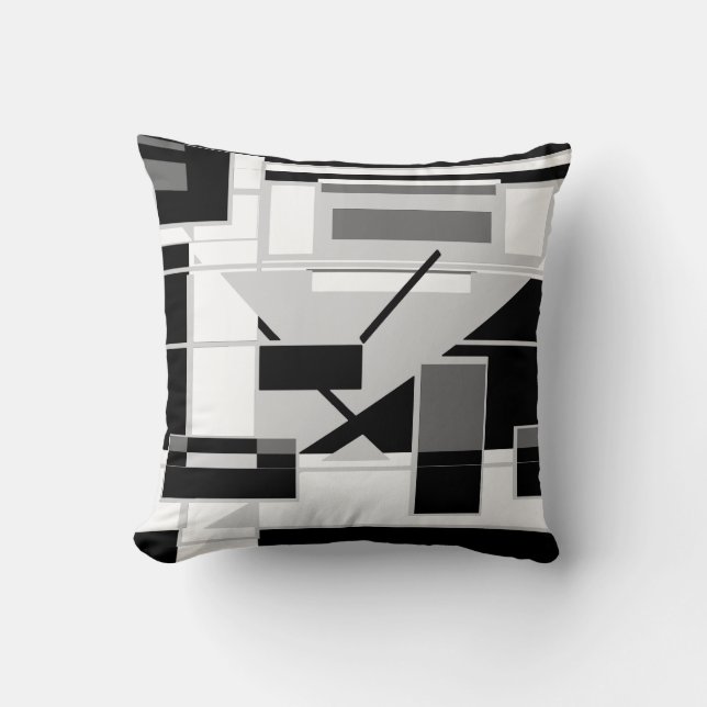 Coussin Ardoise blanche NoirFormes géométriques Abstraites (Recto)