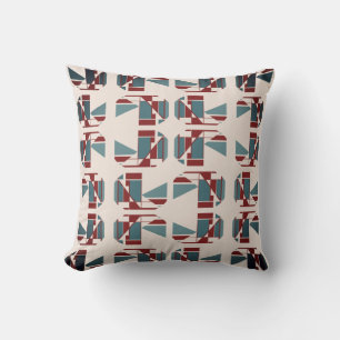 Coussin Ardoise Rouge foncé Bleu Beige Sud-Ouest Look Mosa