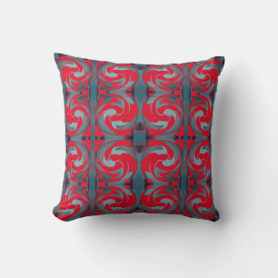 Coussin Ardoise Rouge Swirling Petites rouleaux De Mosaïqu