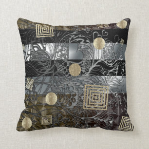 Coussin Argent africain et or de fête et en bronze