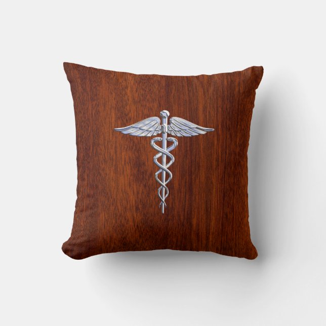 Coussin Argent comme la copie d'acajou de symbole Médicale (Recto)