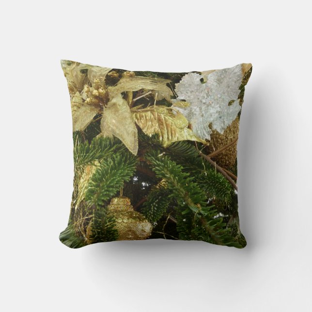 Coussin Argent et or Noël Arbre II (Recto)