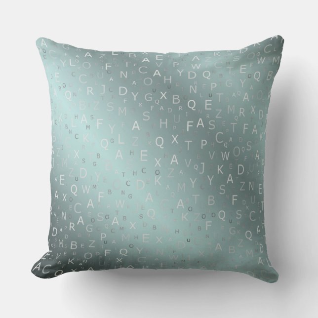 Coussin argent, lettres de couleur de a à z (Recto)