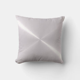 Coussin Argent Métallisé Aspect Métal Acier Inoxydable