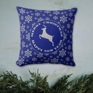 Coussin Argent Snowflake Reindeer