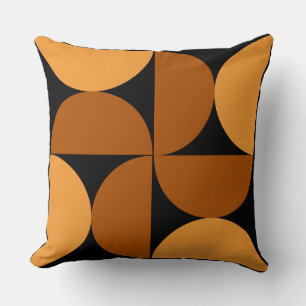 Coussin Argile brûlée moderne du milieu du siècle et Mocha
