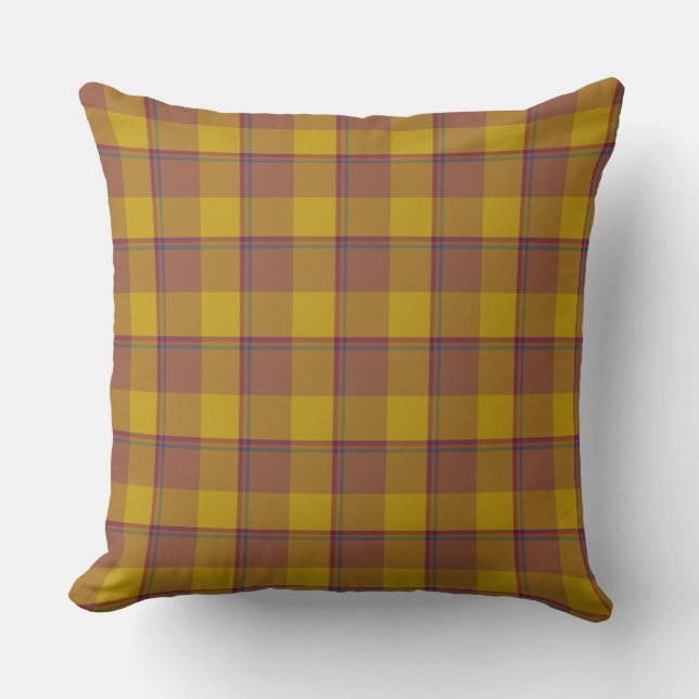 Coussin Argile de potier et plaid pizza marron doré (Recto)