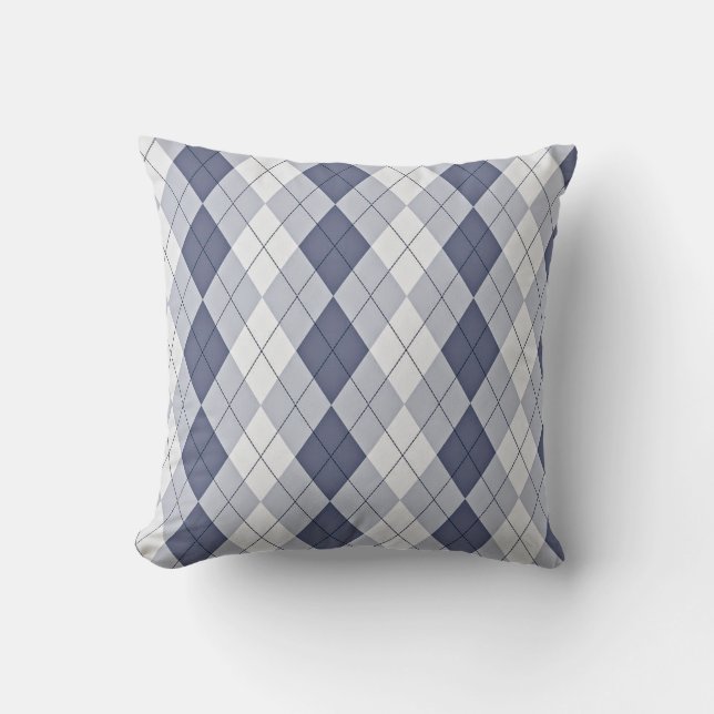 Coussin Argyle Gris Bleu (Recto)