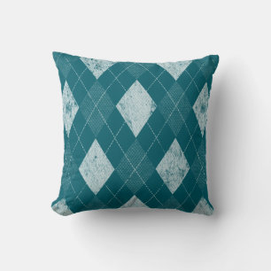 Coussin Argyle monochrome en détresse