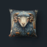 Coussin Aries Ram Zodiac Astrology Celestial Birthday<br><div class="desc">This stunning art work depicts a ram,  the symbol for the zodiac sign of Aries. It has a celestial,  magical,  fantasy feel to it. AI assisted graphic purchased with commercial use.  Artwork:  RedHeronLighthouse</div>