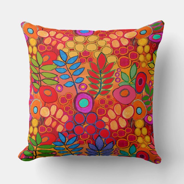Coussin Arizona Flower Garden - Throw Pillow (Recto)